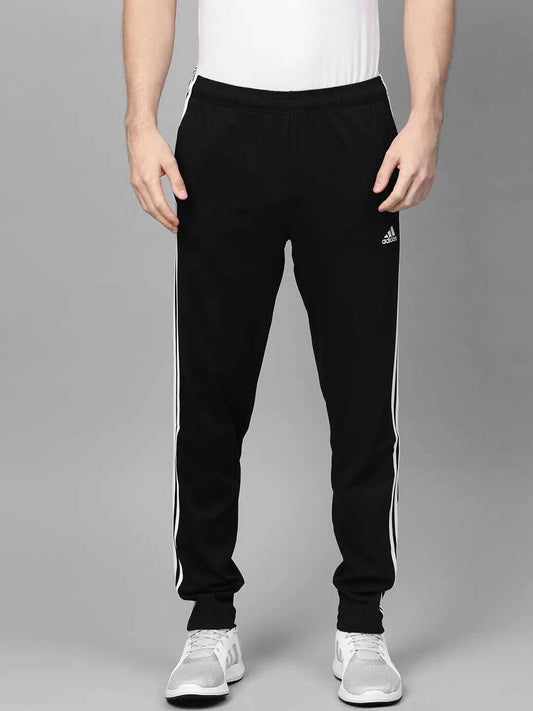 Adidas Solid Casual Men Black & White Track Pants